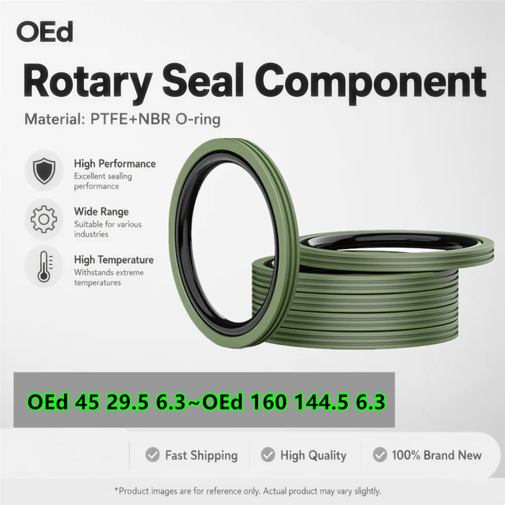 OEd Rotating Seal Component PTFE+NBR O-ring Rotation Swing Piston Sealing Ring Thickness: 6.3mm Outer Diameter: 45-160mm