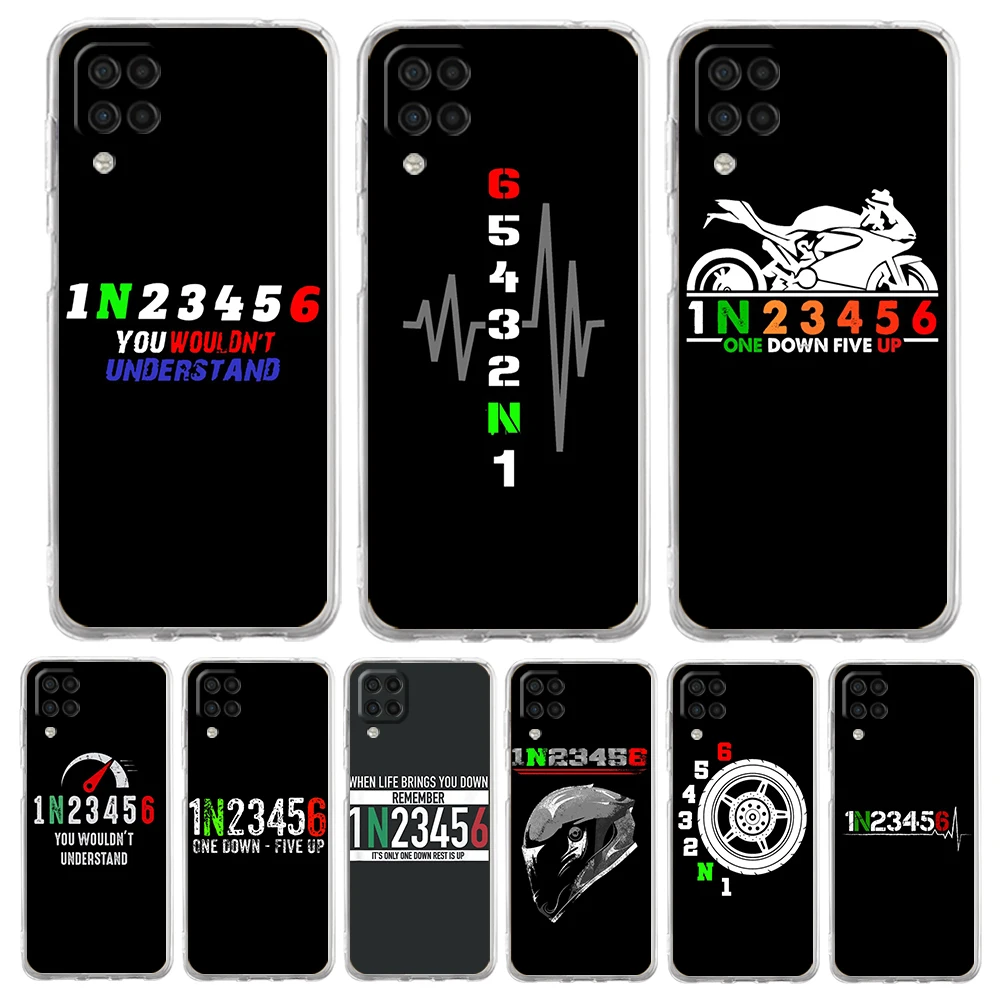 

1N23456 Motorcycle Phone Case for Samsung Galaxy A13 A22 A32 A52 A53 A72 A51 A71 A11 A31 A41 A01 A21S 5G Transparent Shell Capas