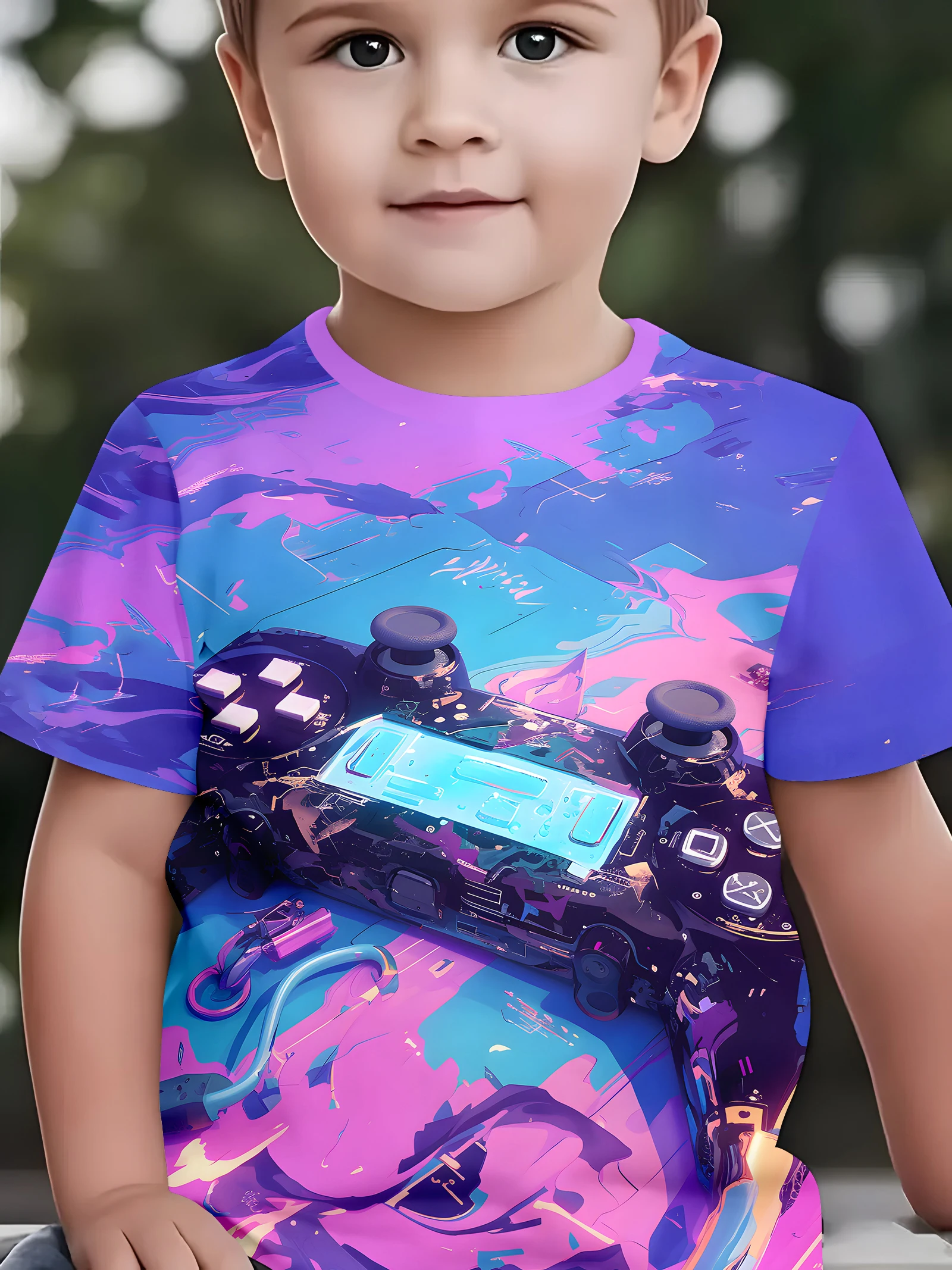 T-shirt a maniche corte per ragazzi e ragazze Top estivi basic casual girocollo per bambini