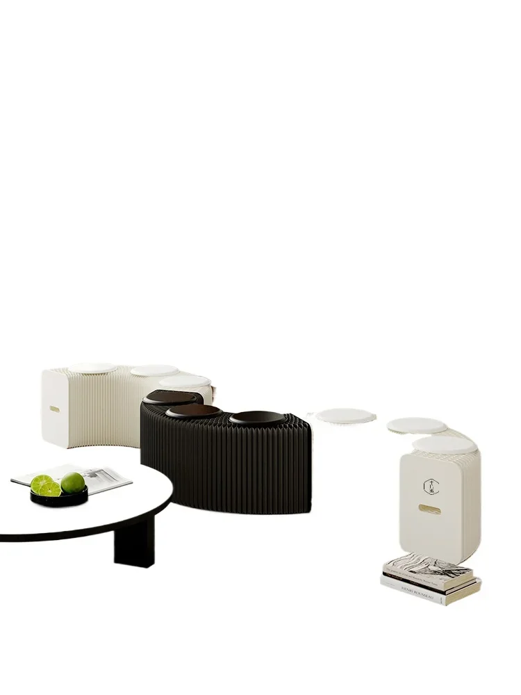 Household sofa stool shoe changing stool stackable folding storage organ paper stool light luxury advanced