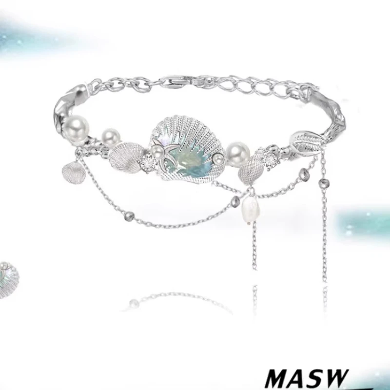 

MASW Original Design Vintage Temperament Seashell Bracelet For Women Wedding Gifts Fashion Jewelry Popular Accessories