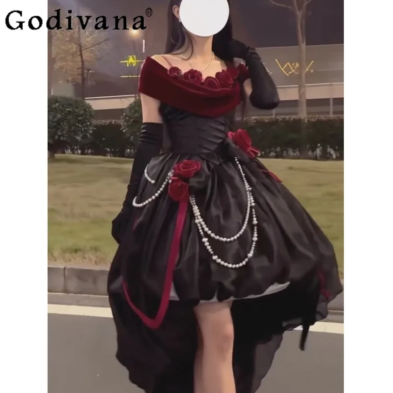 

Lolita Flower Fairy Evening Dress for Women Student Day Ceremony High End Princess Dress Lady Party Banquet Performance Dress