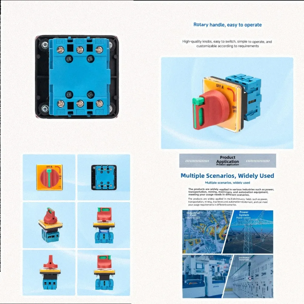 32A 3P Three Phase Load Break Switch Panel Mounted Isolation Switch With Padlock For Industrial Electrical Control System