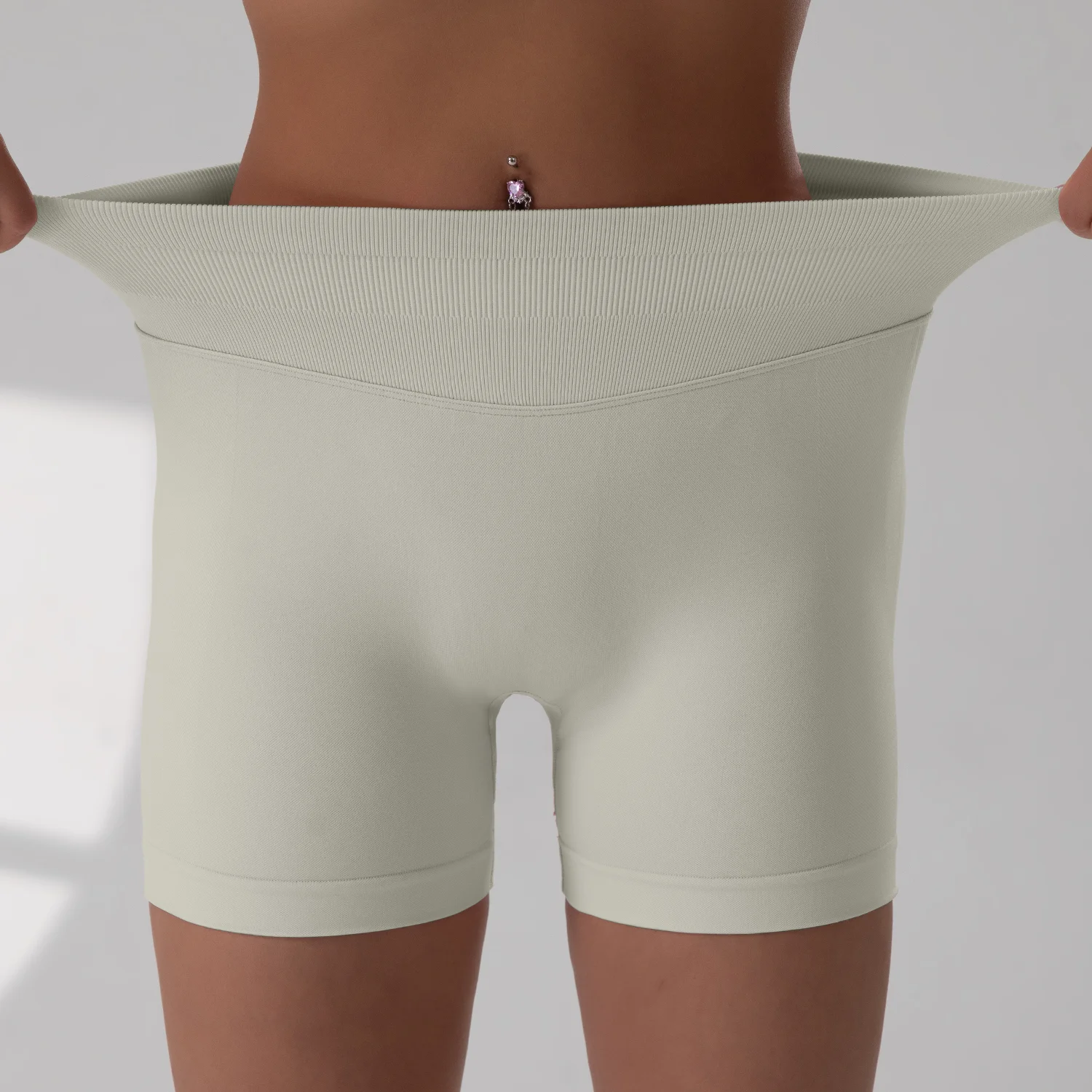 ผู้หญิงเซ็กซี่วิ่งออกกําลังกายกางเกงขาสั้นเลกกิ้งBikerขี่จักรยานกางเกงขาสั้นไร้รอยต่อเลกกิ้งกีฬาโยคะกางเกงขาสั้น