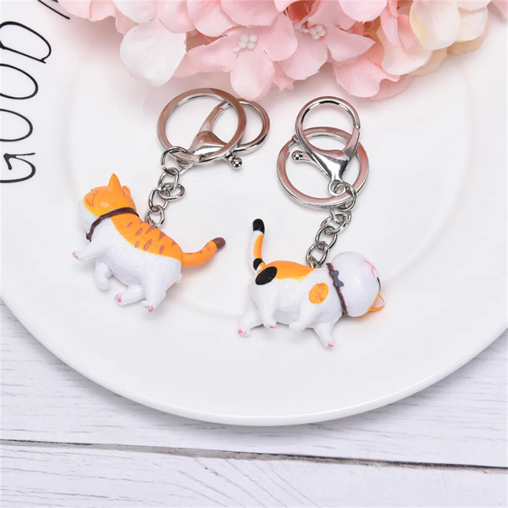 Porte-clés pendentif chat de dessin animé mignon, porte-clés chaton, porte-clés de sac de voiture, bijoux créatifs, cadeau de mode, tête de