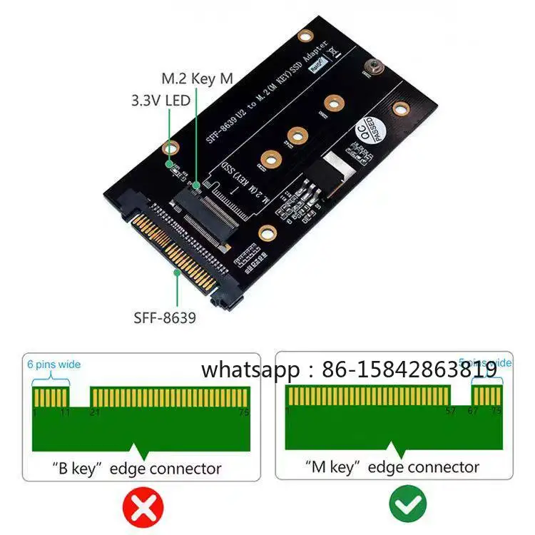 M.2 Key M SSD To SFF-8639 Adapter Card U.2 To M.2 Key M Adapter Board