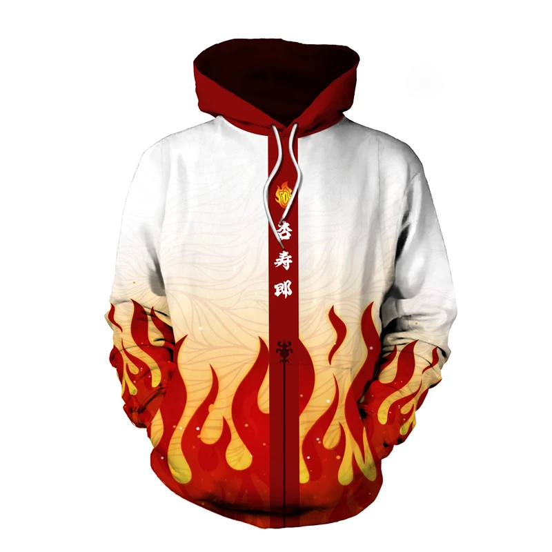 Sudadera con capucha de poliéster con estampado 3D de Anime Demon Slayer para hombre, jersey de Cosplay para hombre, Tops, sudadera holgada informal de otoño, ropa de calle