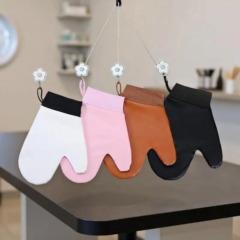 قفاز دباغة ذاتي سريع الجفاف، أداة توزيع على الوجهين لوشن الجسم، تمنع لزجة الأيدي