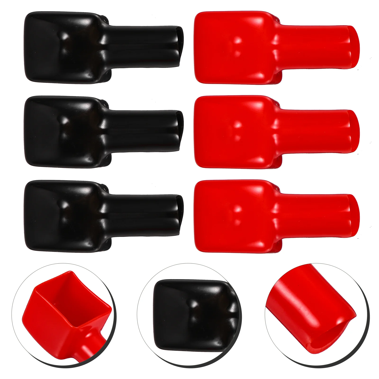 

6 Pcs Pile Terminal Protector Kit Rv Car Positive Pvc Covers Auto Cable