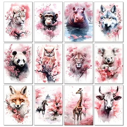 5d diy pintura diamante flor rosa série animal coala coruja macaco elefante diamante mosaico bordado arte decoração para casa