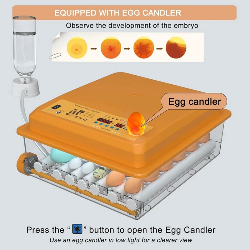 US Plug,Incubators For Hatching Eggs,24-36 Eggs Incubator With Egg Candler, Automatic Egg Turner And Humidity Monitoring