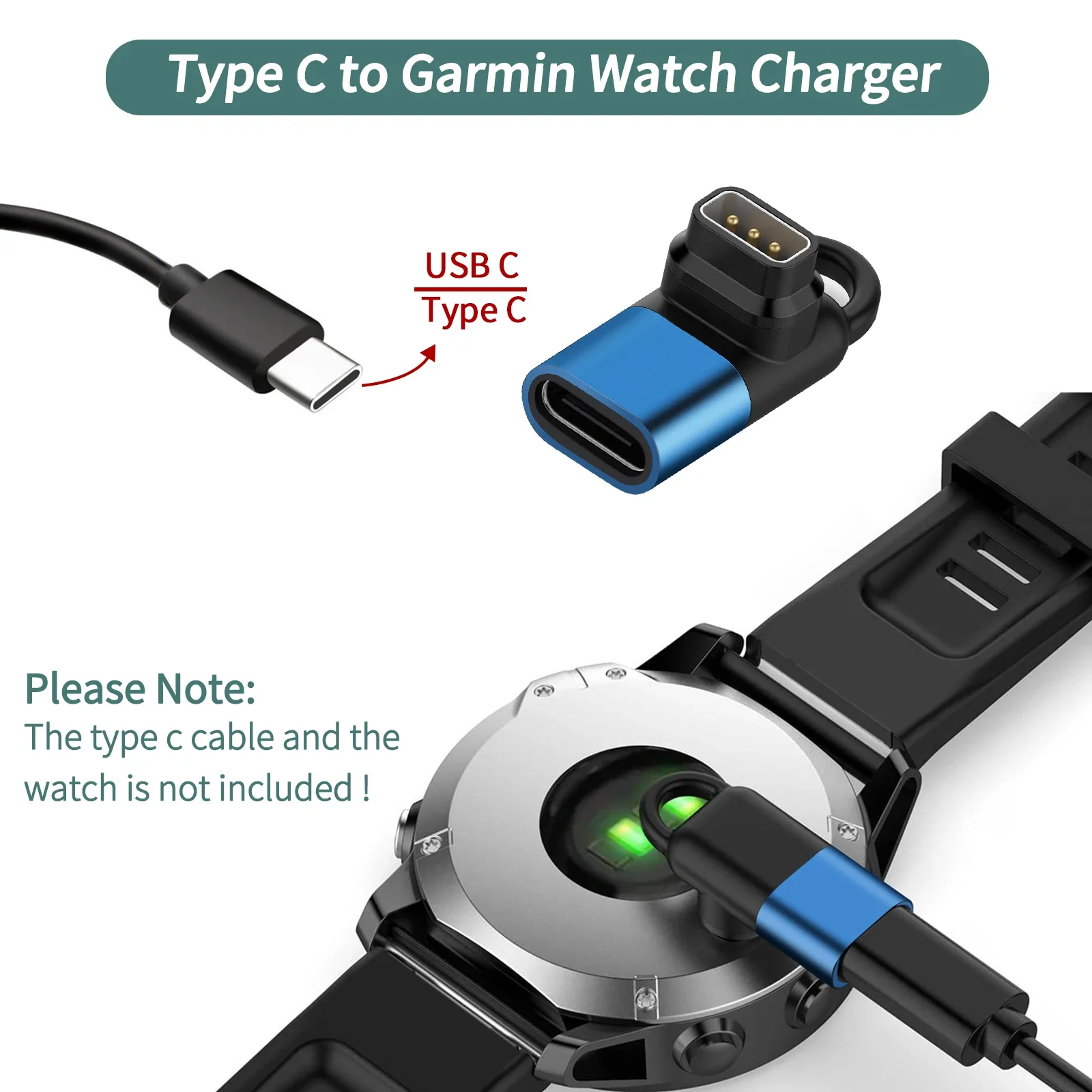 タイプ C 充電器コンバータ Coros Pace 3 2/Vertix 2 USB C 90 度 L 字型充電アダプタ Coros Apex Pro/42 スマートウォッチ用