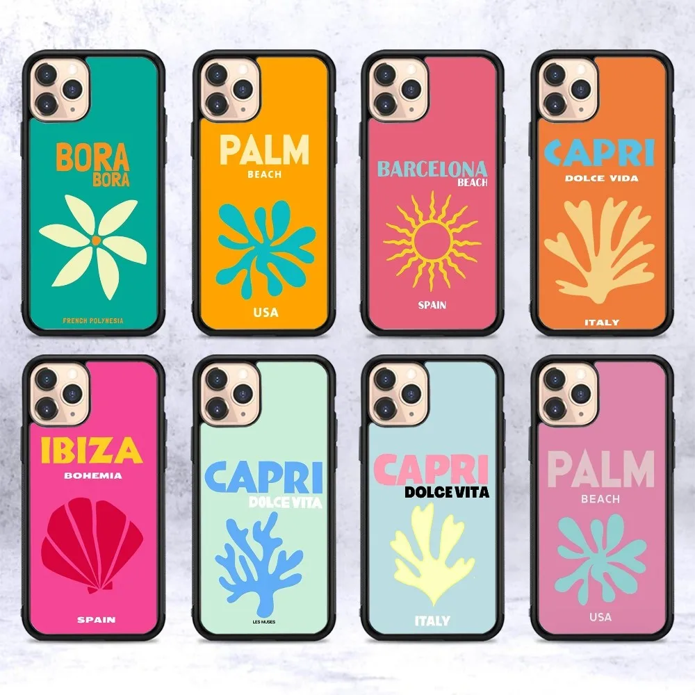 Bali Ibiza Capri Bondi Palm Phone Case Silicone PC+TPU For Samsung S10 20 30 22 23 24 Plus Lite Ultra Cover