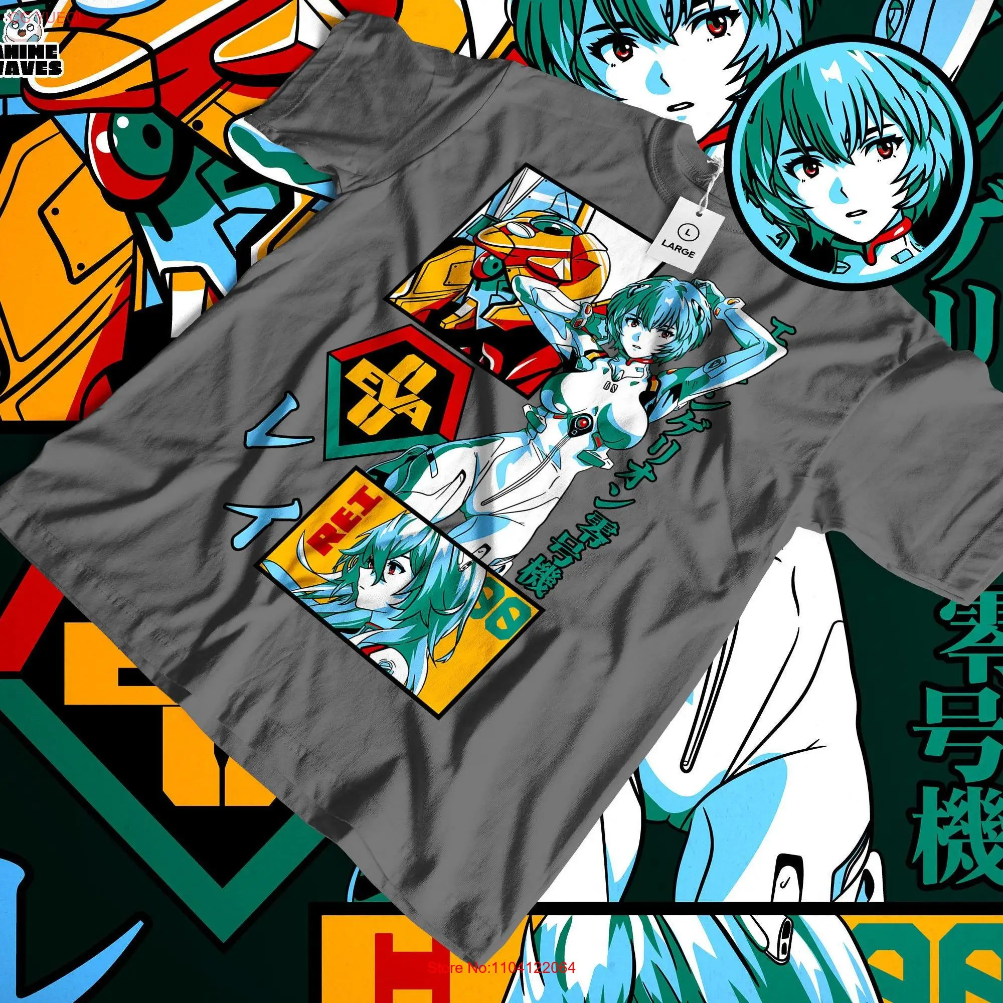 Blue Haired Mecha Pilot Anime T shirt Japanese Manga Style 1990s Era Apparel Otaku Japan Inspired Sci Fi Heroine