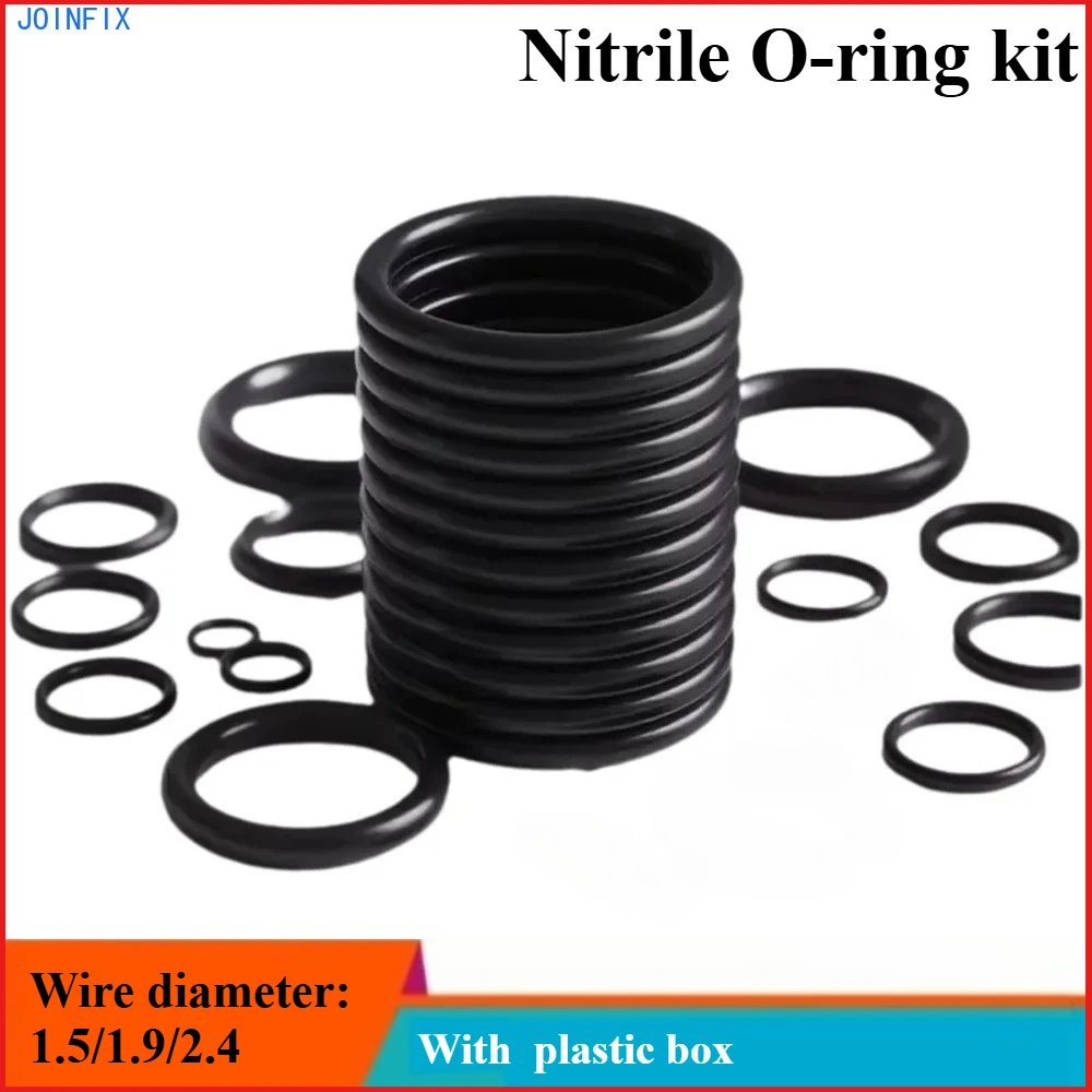

Nitrile O-Ring Assortment Kit 1.5mm 1.9mm 2.4mm Rubber Seal Washer Gasket Set