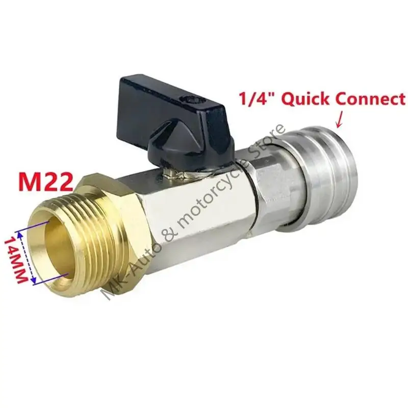 F62F Professional 1/4 Inch Valves Hose Adapter Connector Coupler Leak Proof Design Heavy Duty Metal Vehicle Wash Accessories