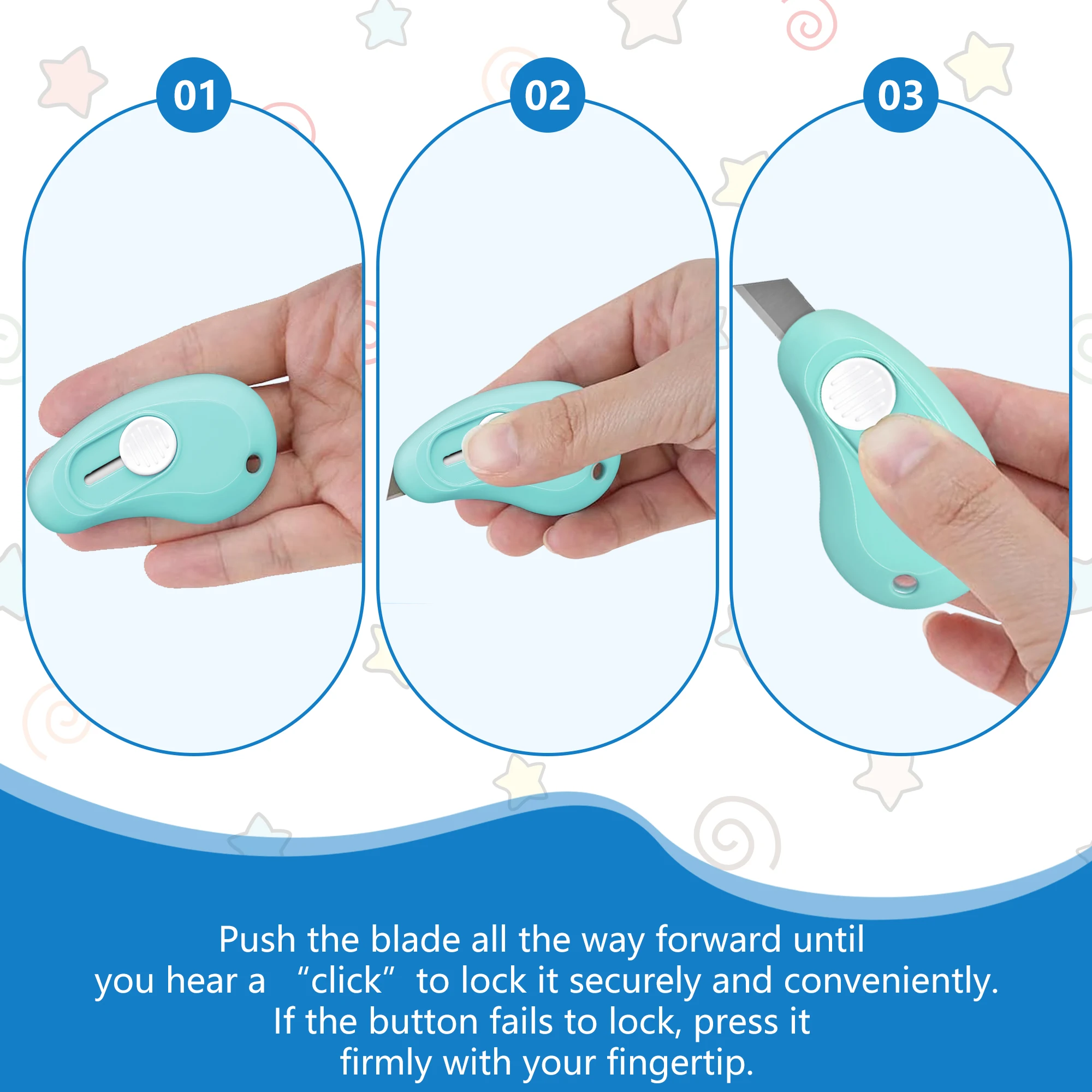 6-Piece Mini Retractable Multi-Tool Set Compact Package Opener Paper Cutter Keyhole Access Ideal for Office/DIY Projects