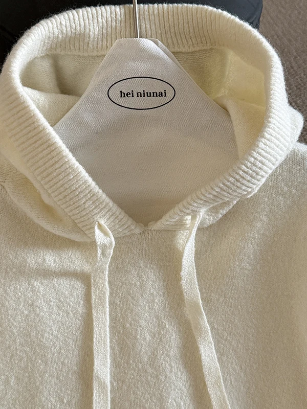 بسيطة اللون مقنعين تريكو عارضة تنوعا محبوك أعلى للنساء الخريف جديد Sle Dstring الصوف الصيني B... #3