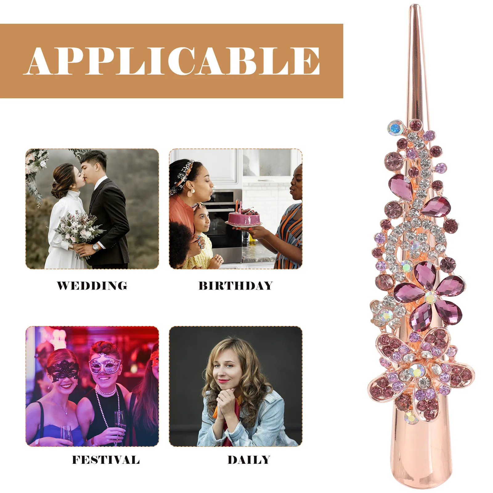 Flower Rhinestone Metal Hair Clip Decorative Clip for Wedding Party Birthday Elegant Hair Accessories for Women Girls