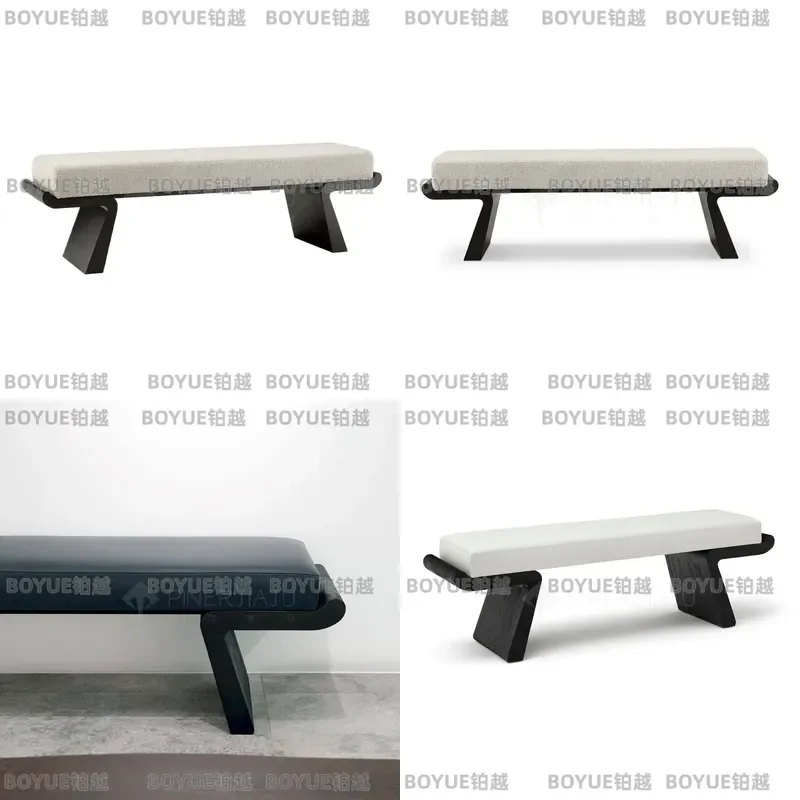 New Chinese Style Solid Wood Bench Stool for Living Room Cafe Restaurant Dining Entryway Shoe Changing Bed and Breakfast End