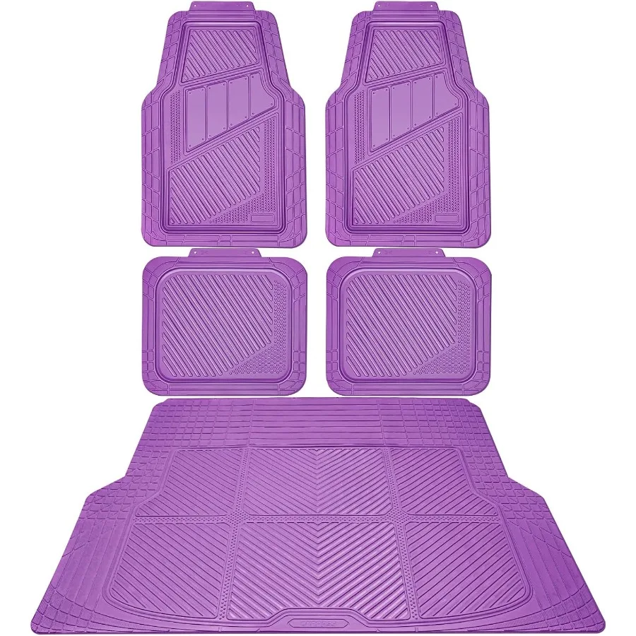 

Сверхмощные резиновые коврики Серые автомобильные коврики Полный комплект с вкладышем багажника Универсальные водонепроницаемые напольные коврики для автомобиля SUV Truck Du