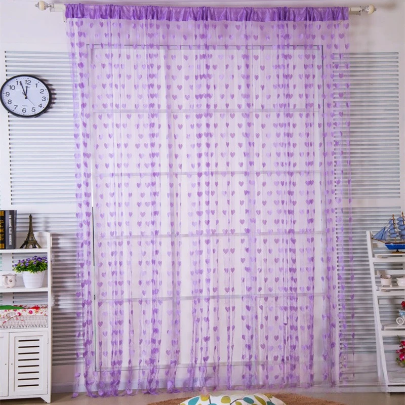 Line String Heart Decor Curtains Novelty  Window Living Room Curtain Divider String Home Decorations Curtain Tassel Door Sheer