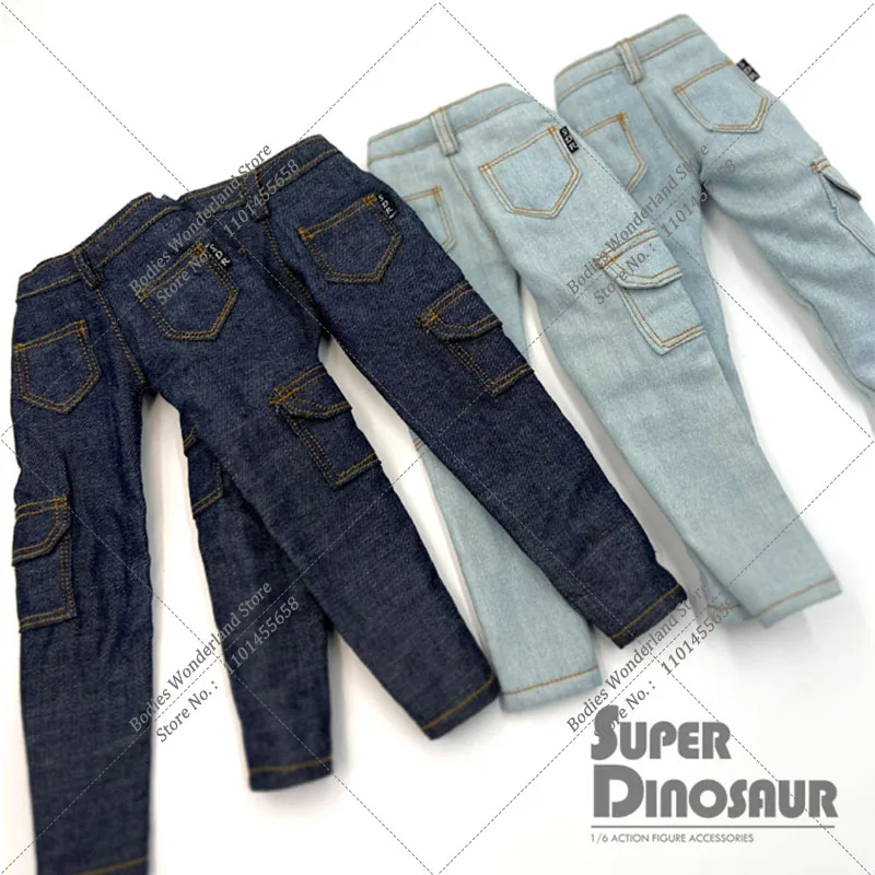 SuperDinosaur 1/6 Scale Fashion tasche Multiple Vintage Workwear Jeans pantaloni a matita per 12 ''maschio Solider Action Figure Doll