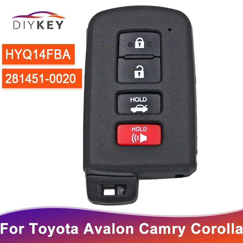 DIYKEY HYQ14FBA 281451-0020 For Toyota Avalon 2013 2014 2015 2016 2017 Camry Corolla 2018 2019 2020 Smart Car Key Remote Fob