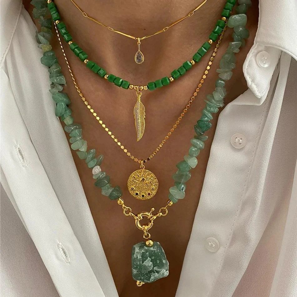 Fashion  Natural  stone drop pendants necklace jewelry accessories wholesale women
