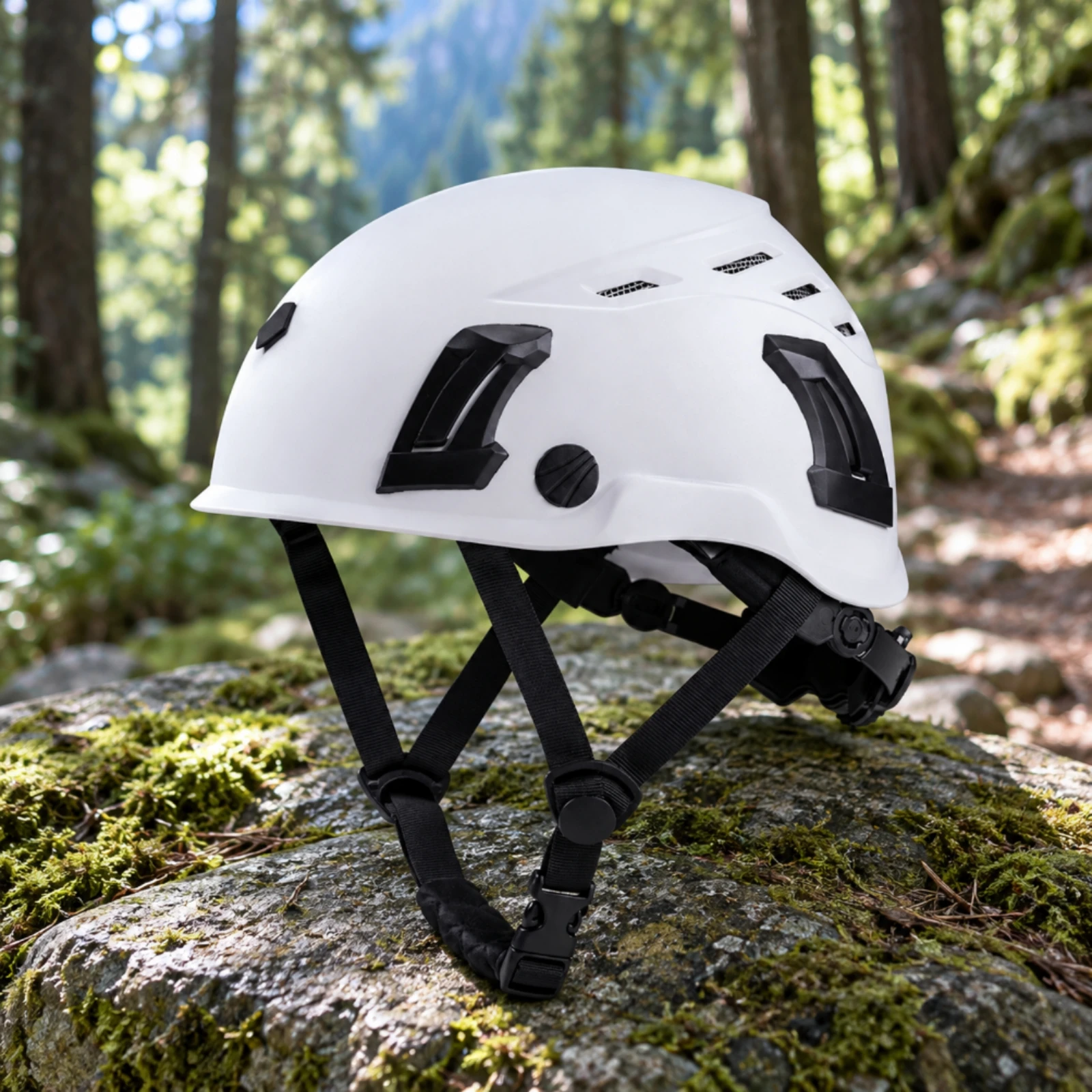 Lightweight Climbing Helmet with Ventilation Openings and Padded Interior for Alpine Mountaineering and Rescue Operations
