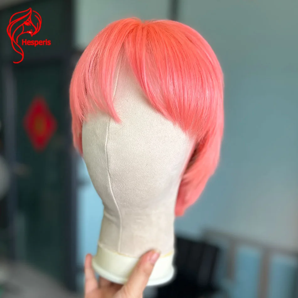 

Hesperis Розовый Парик Фронта Шнурка Для Мужчин Пикси Стрижка Короткие Мужские Парики Человеческих Волос 13x4 Парик Фронта Шнурка Мальчика С Челкой Весенний Цвет