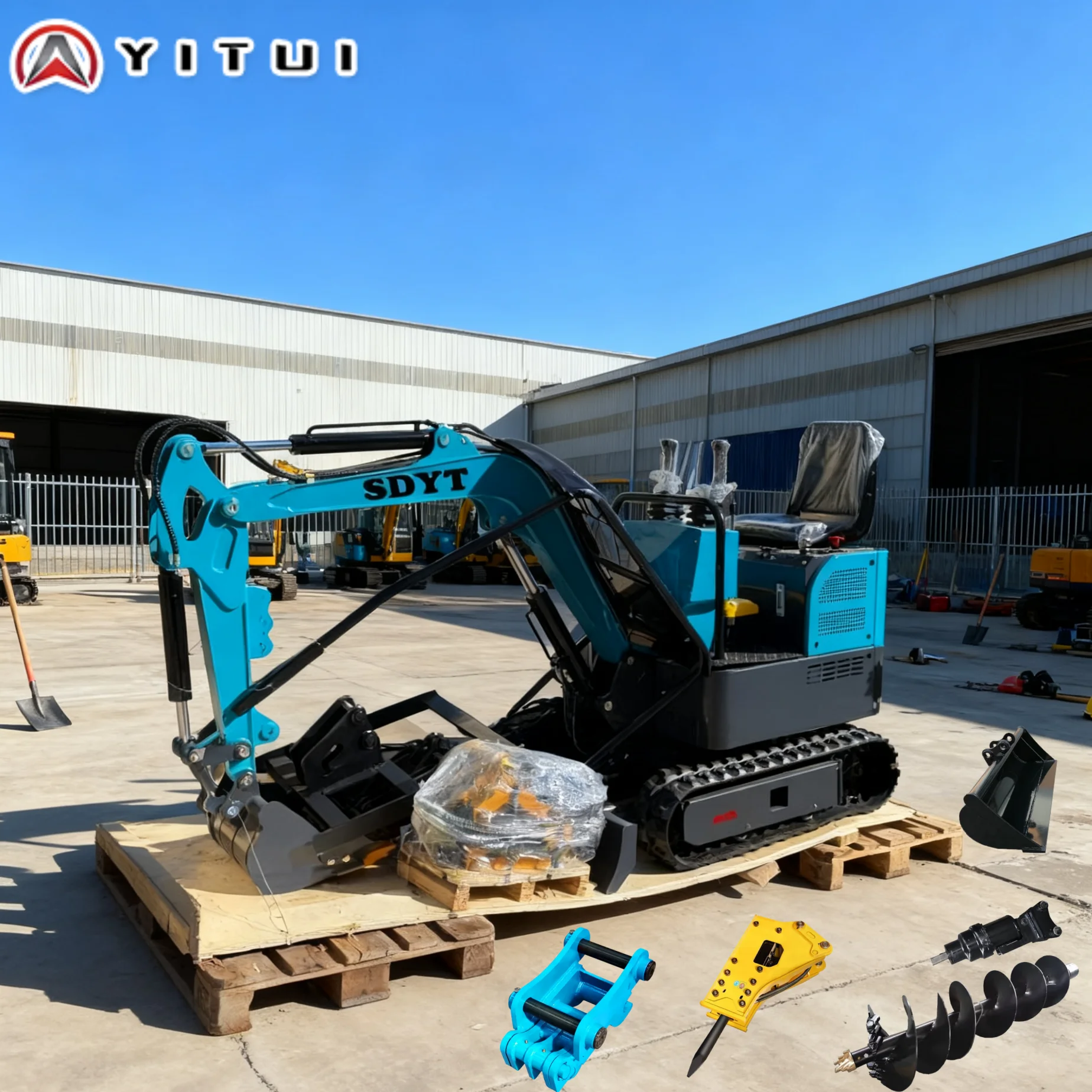 1.5 طن حفارة هيدروليكية صغيرة YITUI حفار زاحف صغير كفاءة عالية للزراعة المناظر الطبيعية للاستخدام المنزلي حسب الطلب