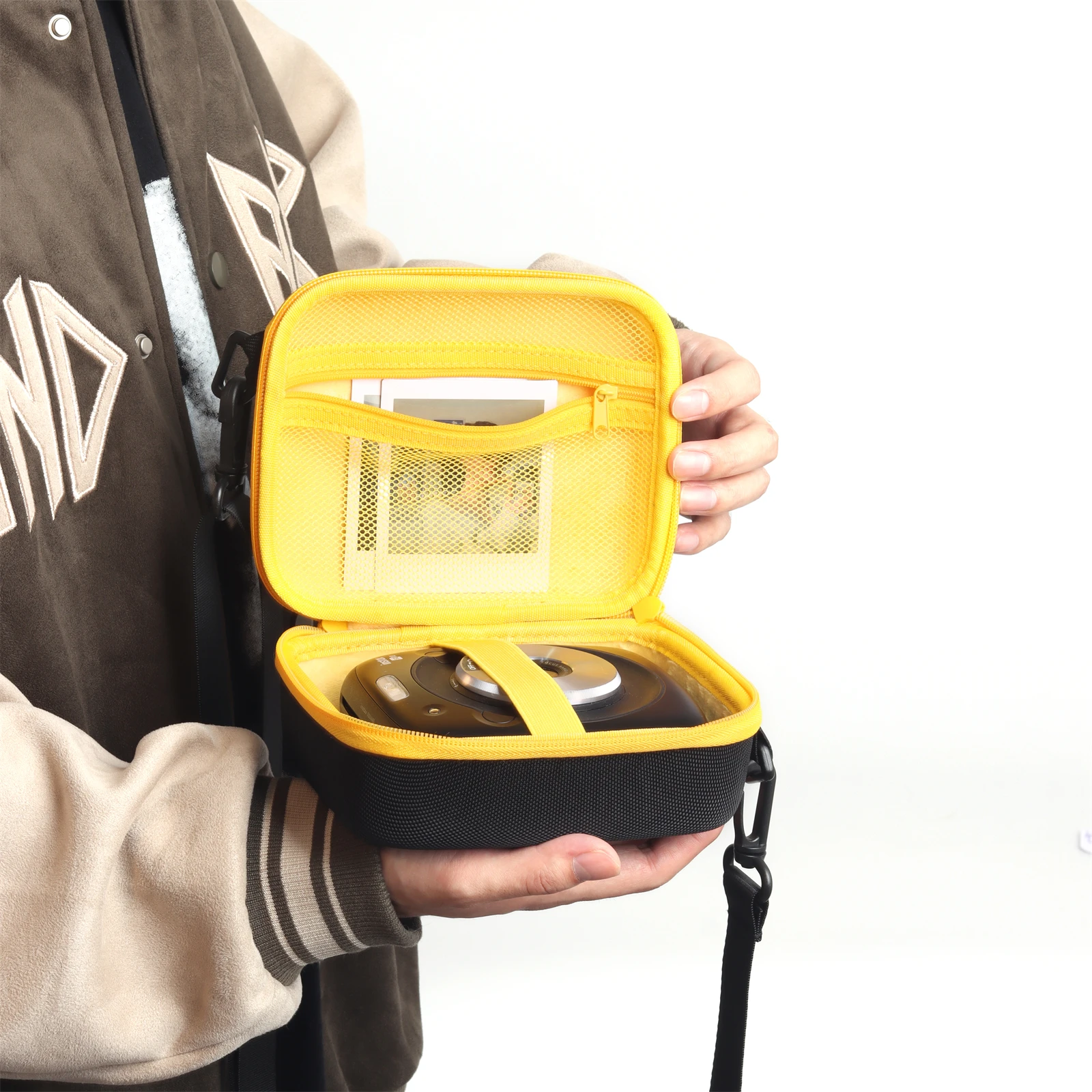 

Universal leather hard shell EVA camera protection bag suitable for SQ4 ,for Kodak C300R with rope shoulder strap storage bag