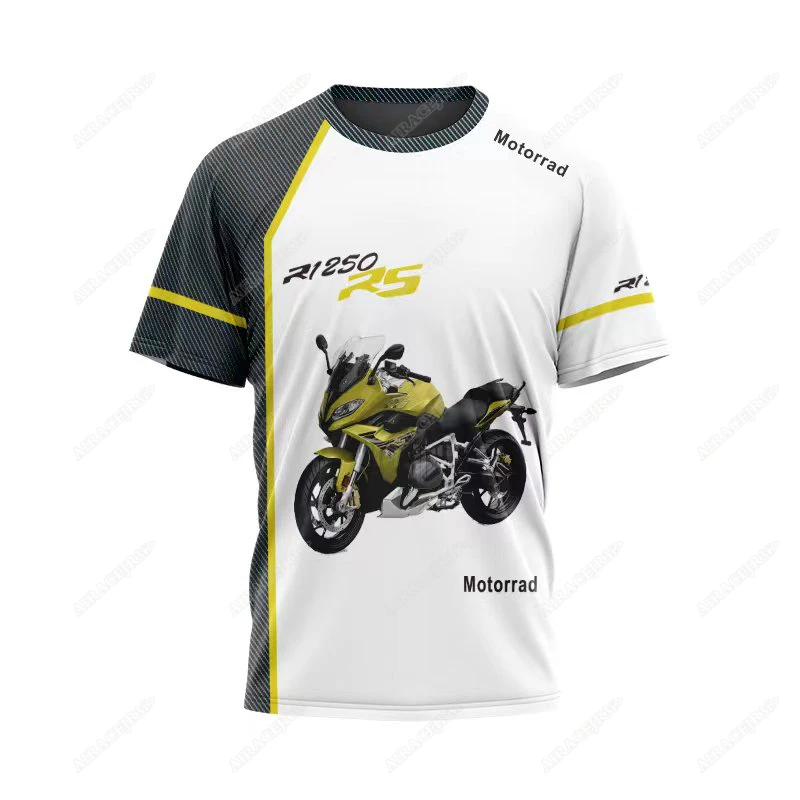 For BMW R1250 RS Motorrad ADVENTURE Sports Racing Motorcycle Motos Riding Motocross Summer Breathable Quick Dry T-shirt Men's