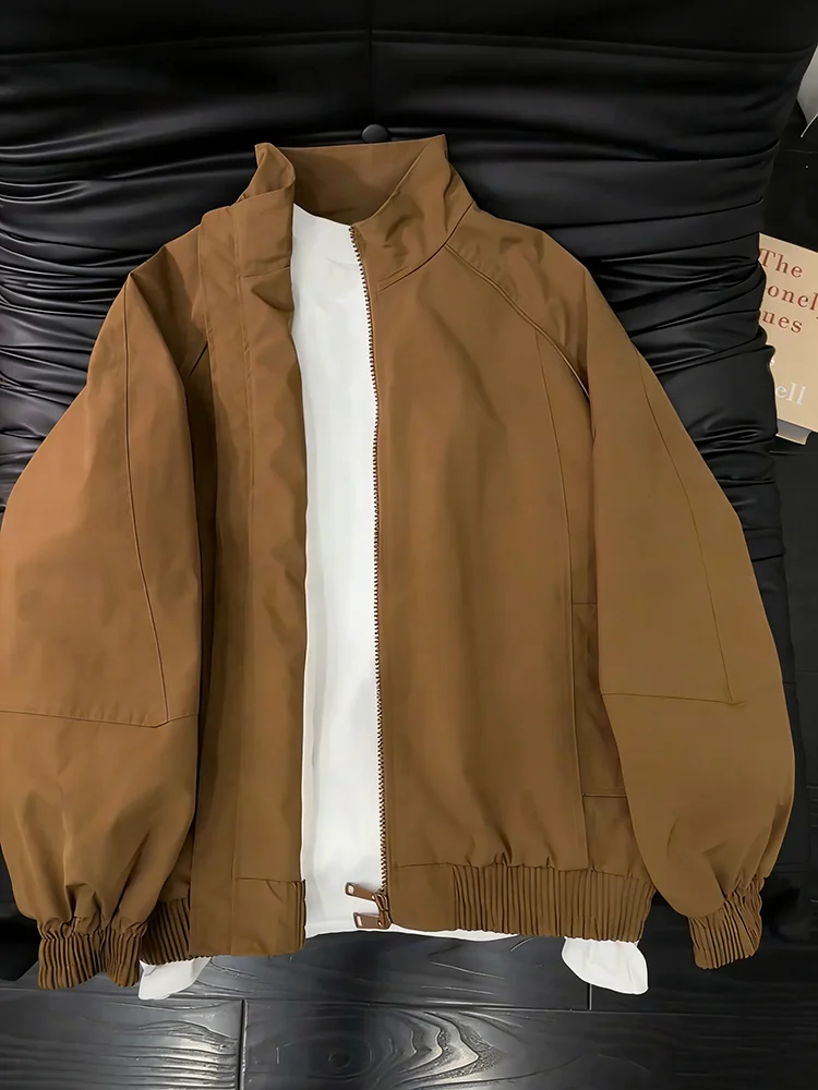 American Style Bomber Pilot Jacket Men's Short Spring Autumn High Sensation Three-Proof Stand Collar Windbreaker Coat