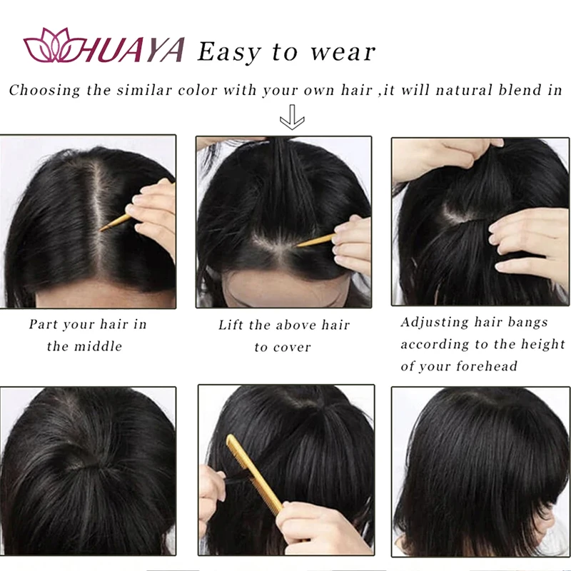 Wavy Curly Air Bangs Clip‑in Hair Pieces, Synthetic Fringe BB‑Clip Secure Non‑Slip Multi‑Color for Daily Hairstyle