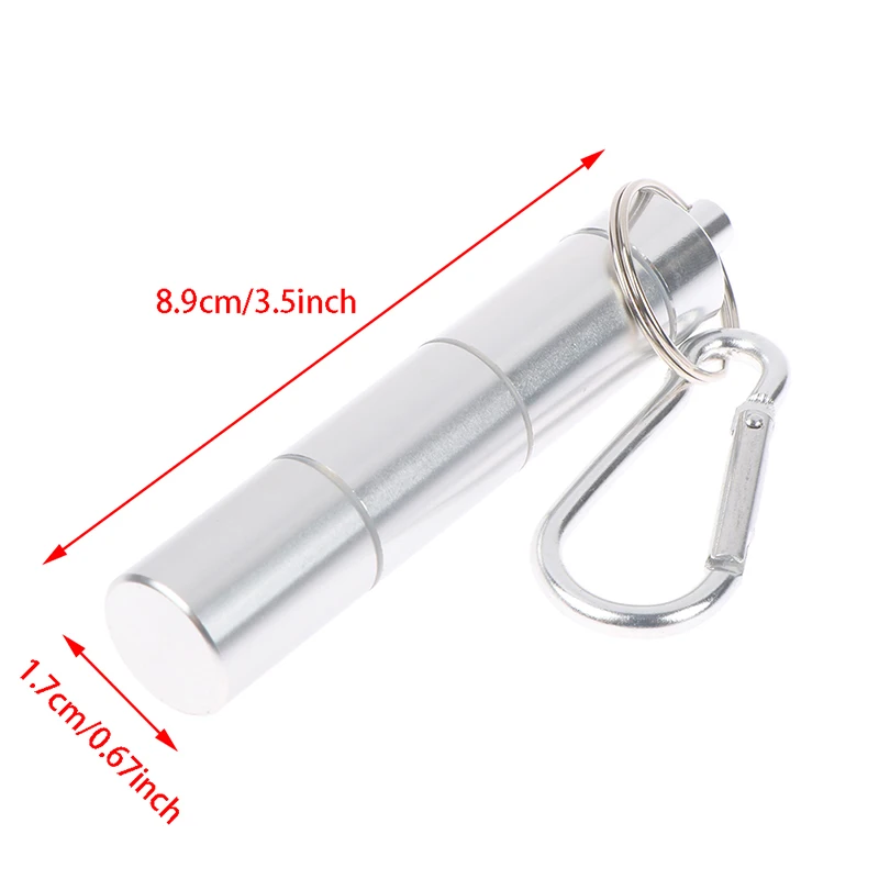 Aluminum Alloy Outdoor Survival Pill Box Mini Waterproof Capsule Seal Bottle Container Capsule Pill Bottle Tank Keychain tools