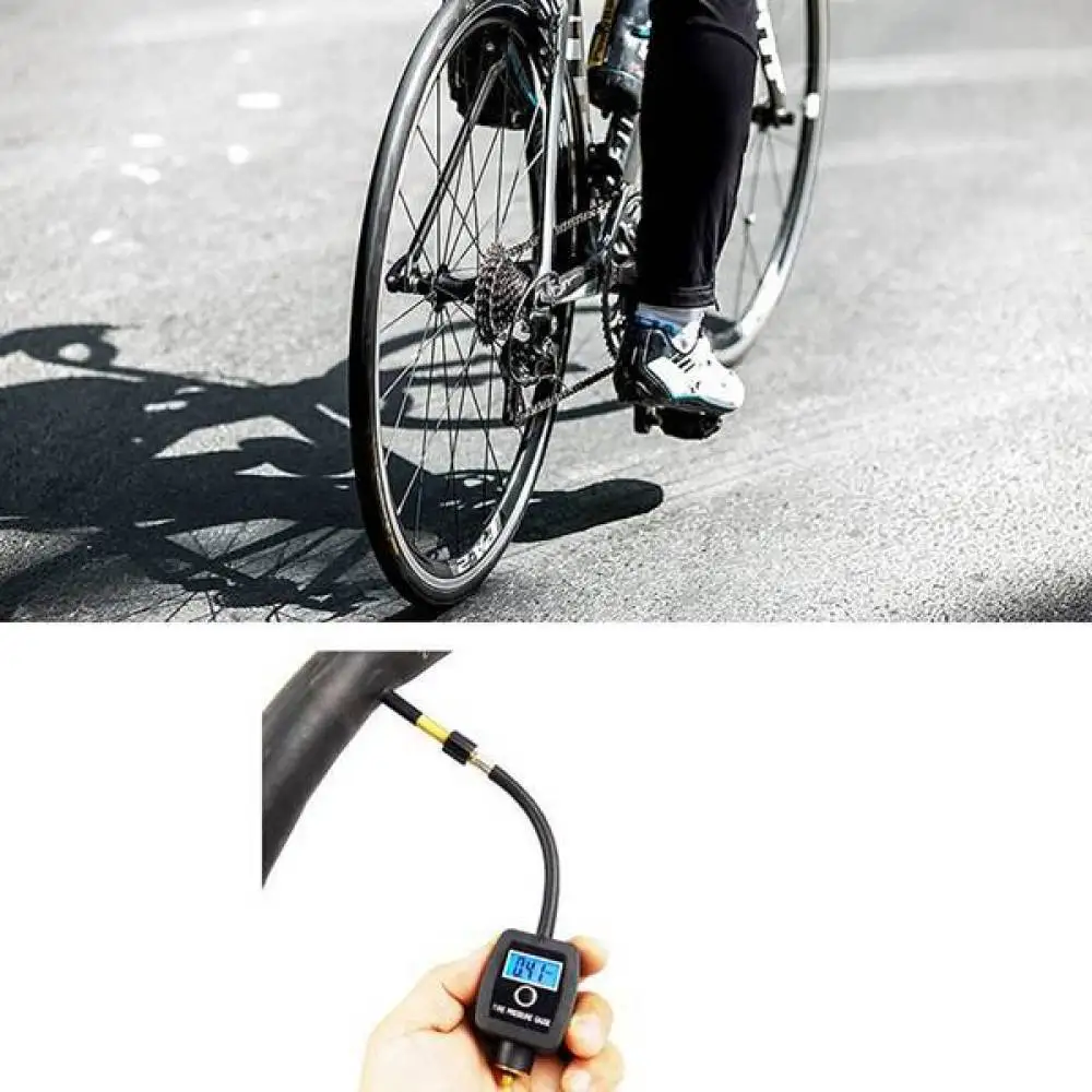 Efficient Digital Tire Pressure Gauge For Auto Motorcycle Bike Tyre Air Inspection Practical Plastic Measuring Device