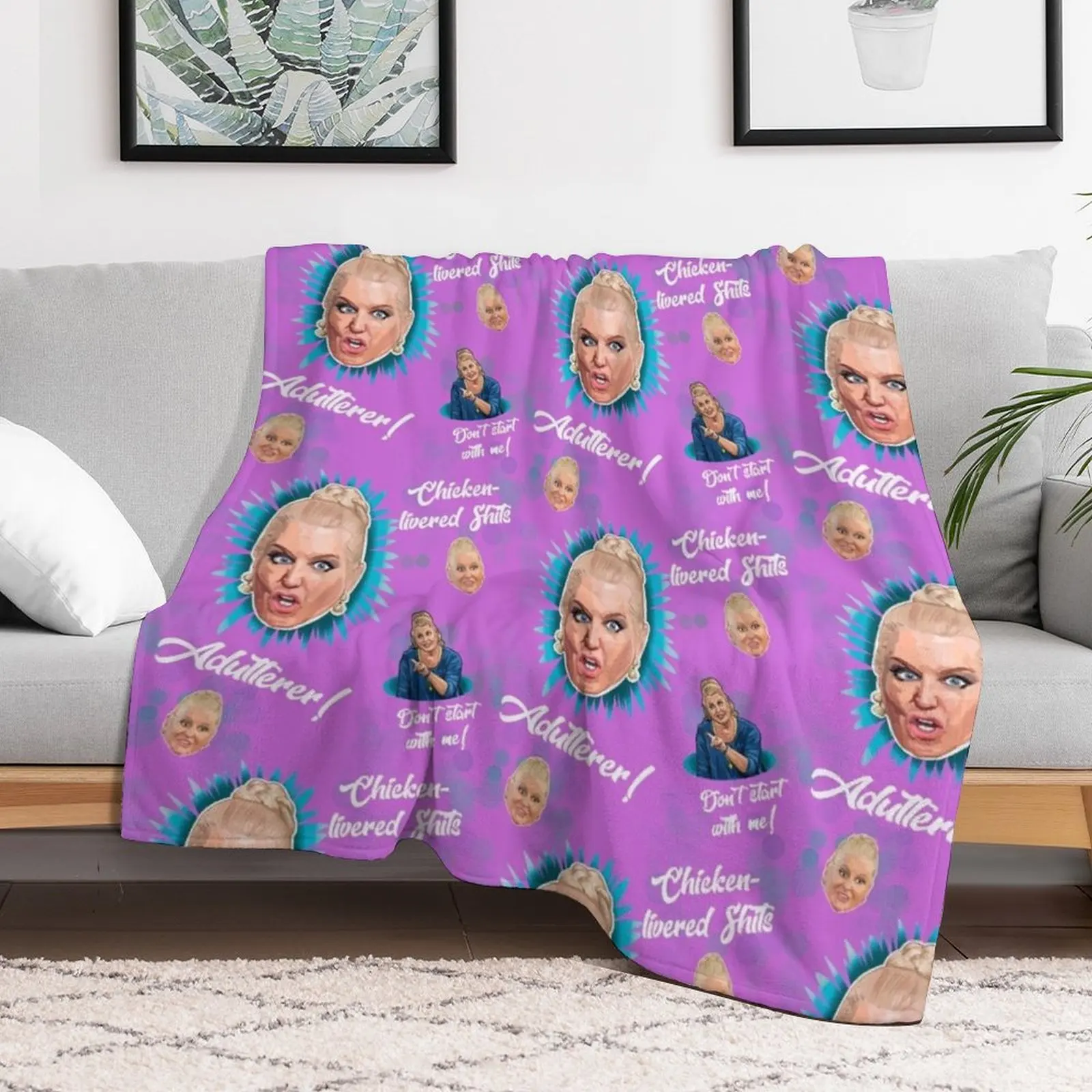 Kim Woodburn kicking off wallpaper Throw Blanket Flannels Cute Plaid Blankets