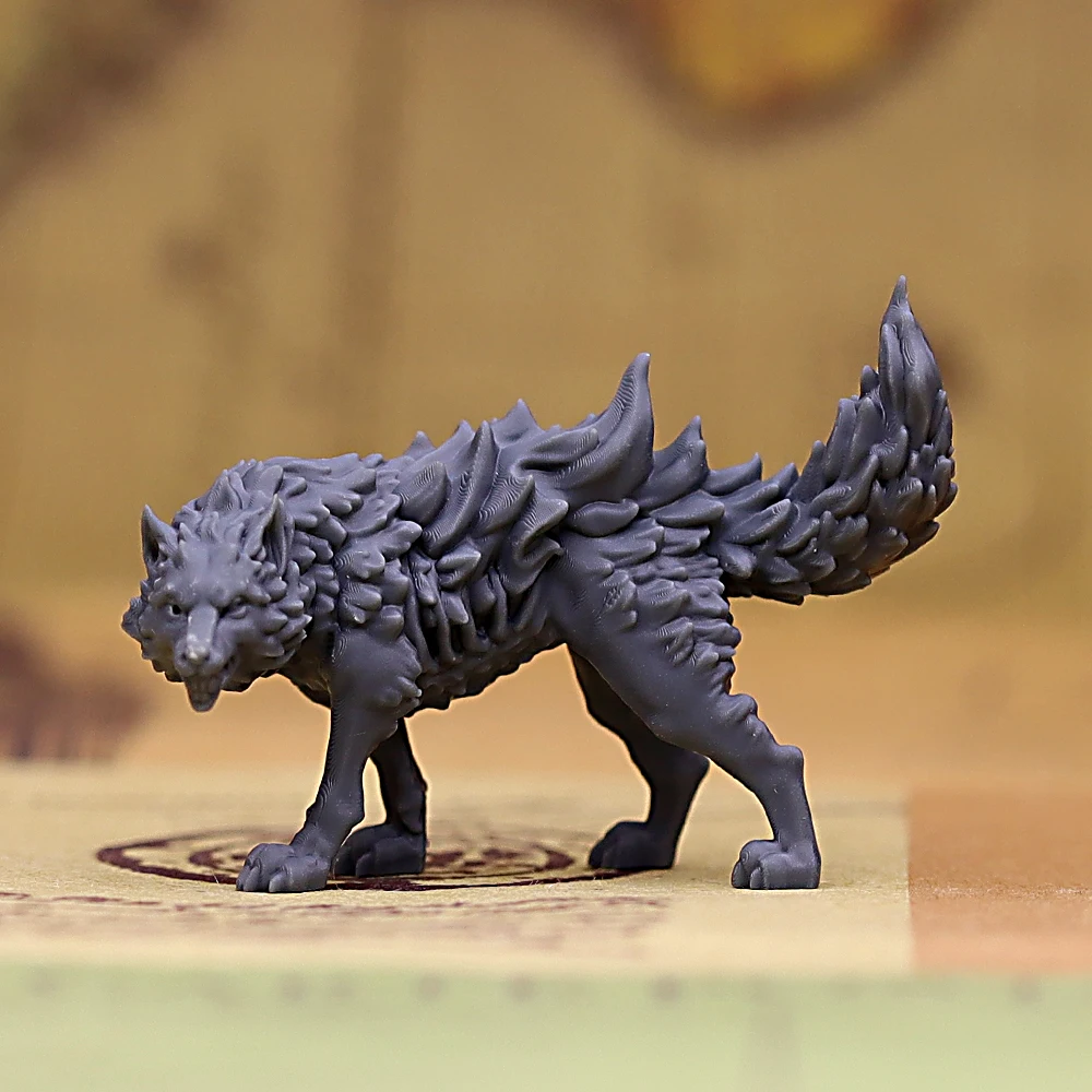 Shadow Wolf Resin Unpainted Miniature Figure for Tabletop RPG Dungeons Role Playing Wargame