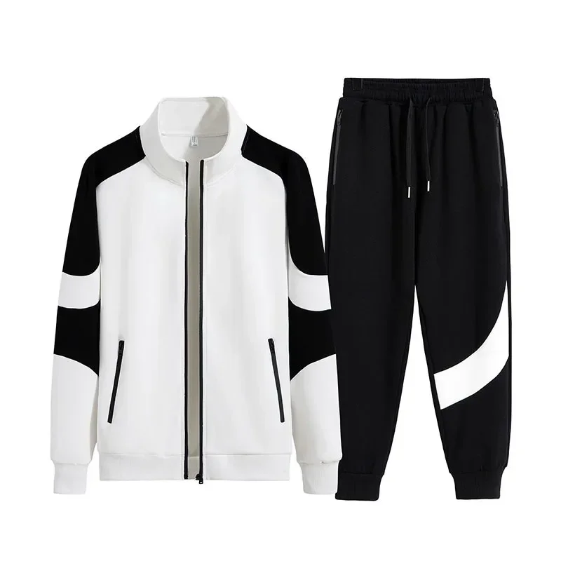 Trend Men Sets Zip-up Cardigan Stand Collar Long Sleeve Sportswear Hoodies+Sweatpants High Quality Casual Versatile Jogging Suit