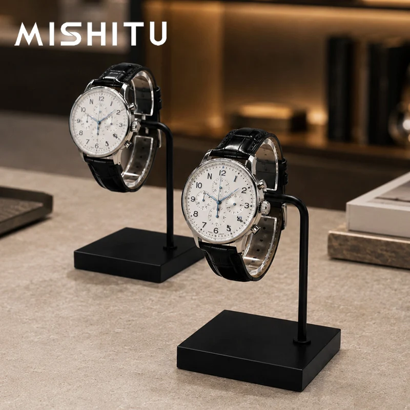 MISHITU Support de Présentation de Montres Avancé, Présentoir Métallique pour Montres-bracelets, Vitrine de Comptoir, Organisateur de Rangement pour Montres