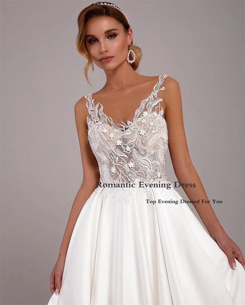 Romantic Exquisite Birthday Dresses Ball Gown White Satin Evening Dresses Spaghetti Strap With Sleeveless Formal Party Invite