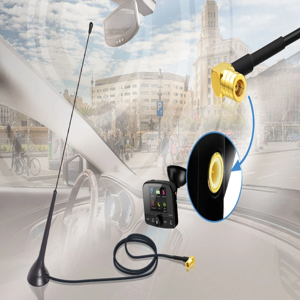Eightwood Antenna per auto DAB + FM/AM Veicolo Barca Tetto Montaggio magnetico Radio Antenna SMB Maschio per JVC Pioneer Blaupunkt Kenwood Sony