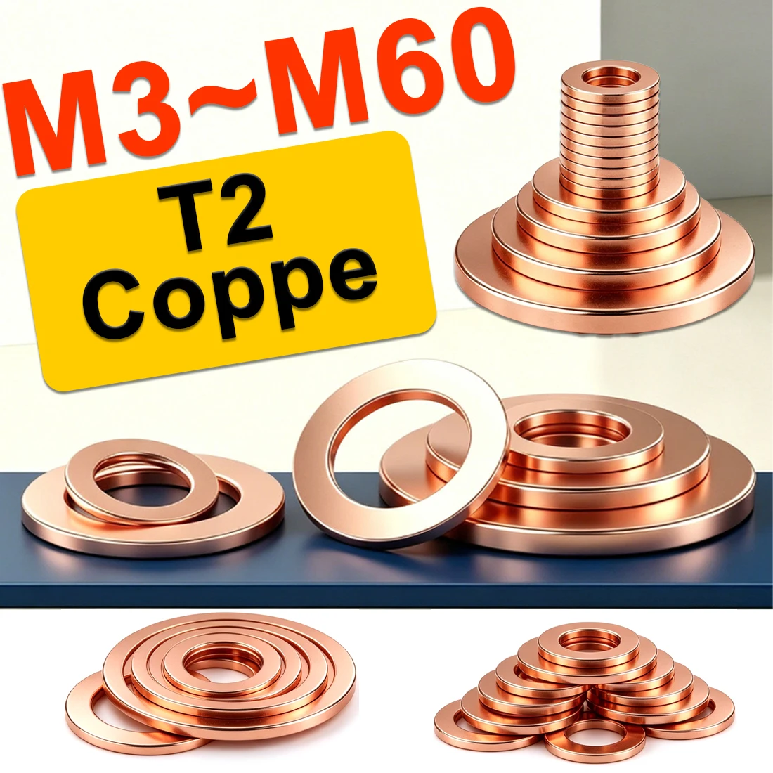 10pcs Copper Washer Gasket M3 M4 M5 M6 M8 M0 M12 M4 M16 M17 M18 M19 M20 M21 M22 M23 M24 M27 M28 M30 M32 M33 -M60 For Sump Plugs