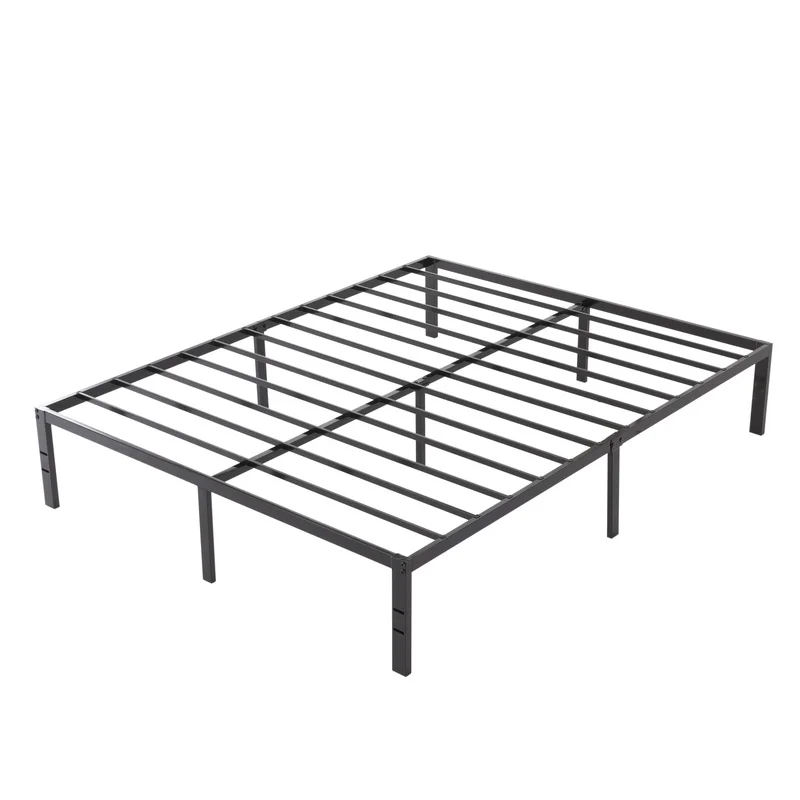

Queen Metal Platform Bed Frame with Center Support and Durable Slats