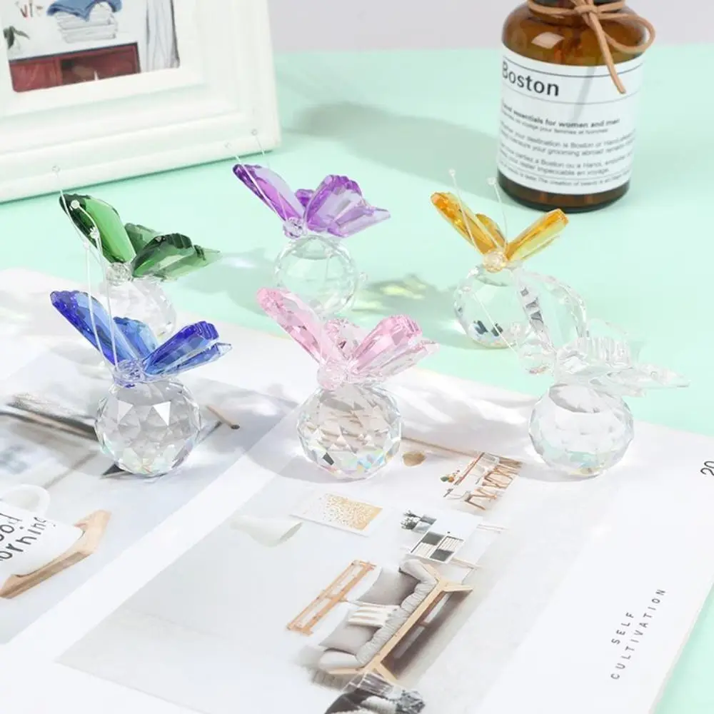 Kristall Schmetterling mit Kugel Figur nach Hause Hochzeit Dekoration Glas Handwerk Sammlung Brief besch werer Tisch Ornamente Souvenir Geschenke