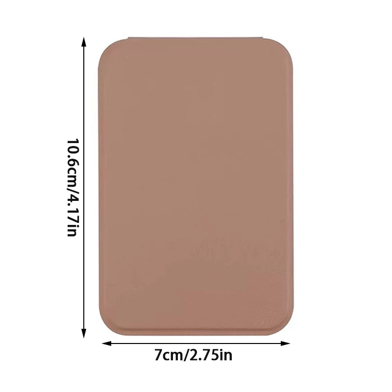 Desktop Makeup Mirror Solid Color PU Leather Simple Portable Handheld Makeup Mirror Foldable Student Compact Cute Pocket Mirror