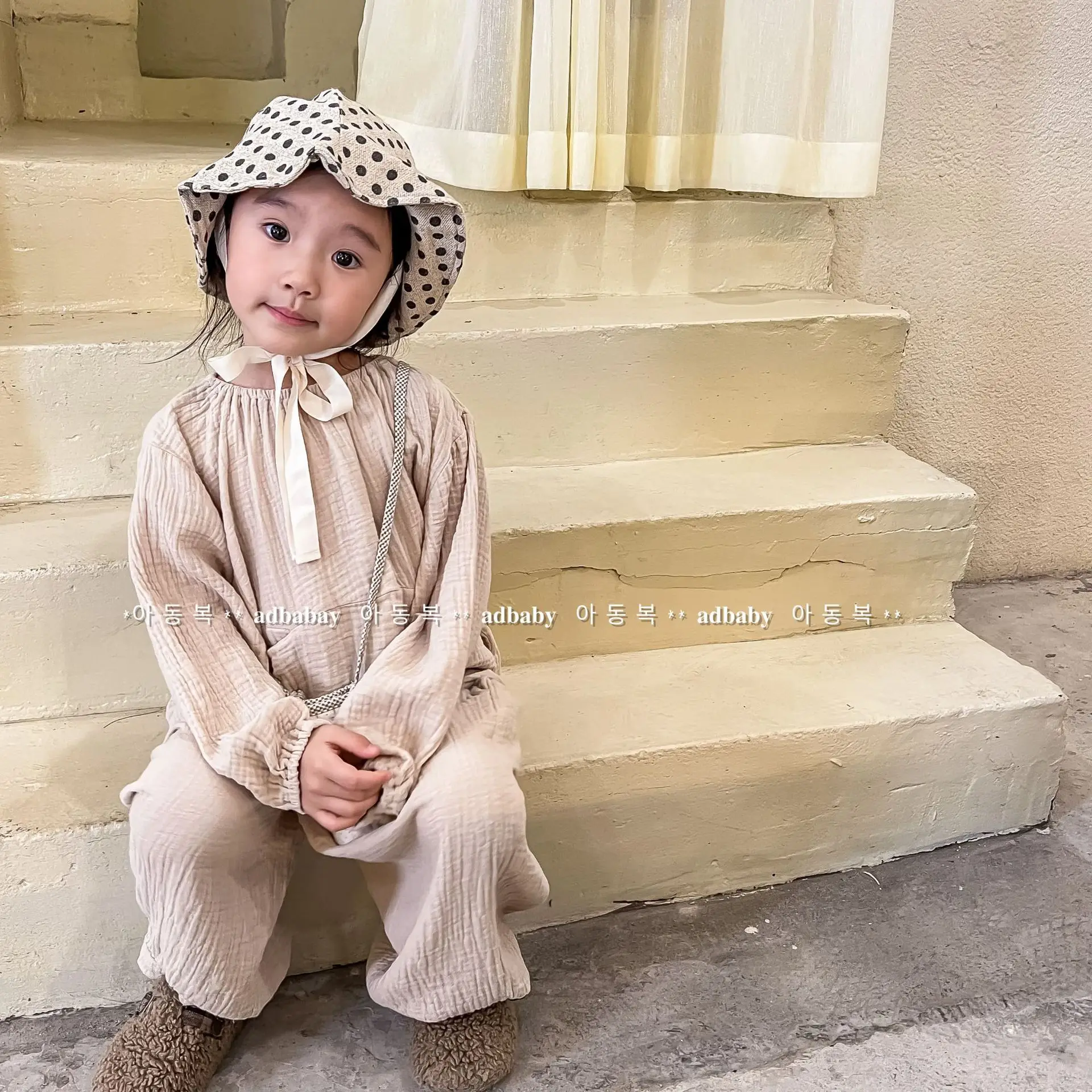 

kid clothes suit 2024 Children autumn new Korean children set girls and boys autumn fashion solid two-piece home wear