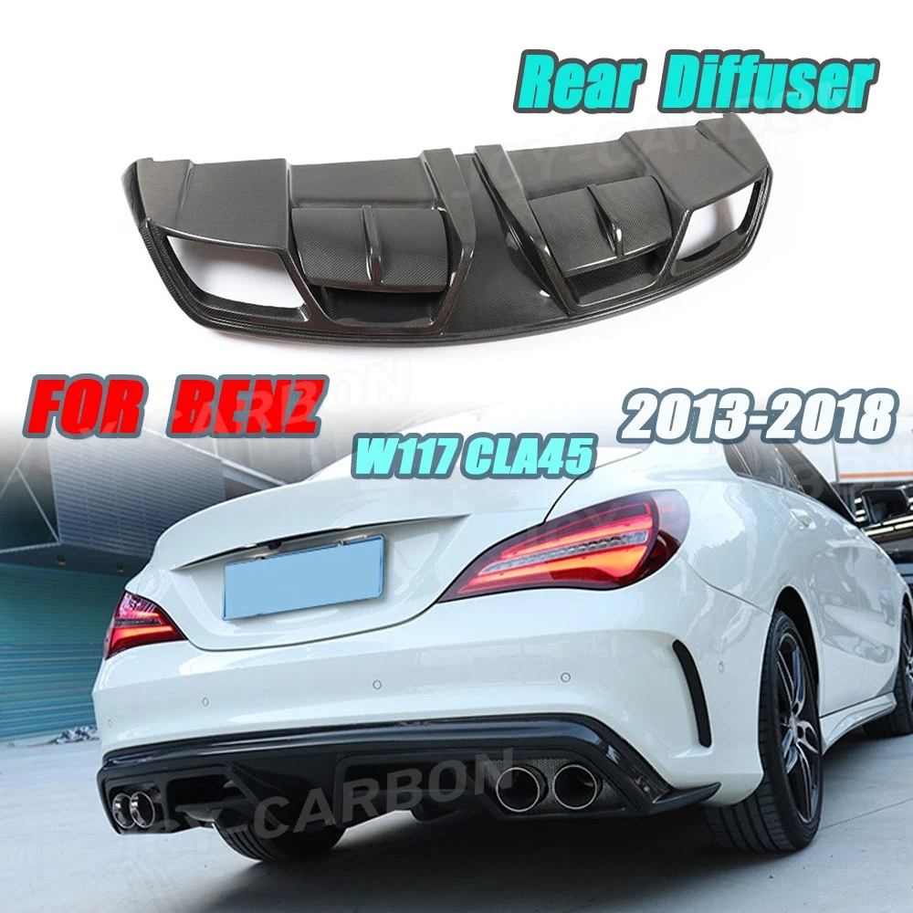 

For Mercedes CLA Class Benz W117 CLA45 2013-2018 P Style Carbon Fiber Rear Diffuser Bumper Cover